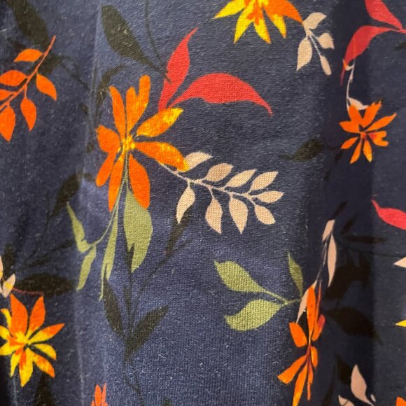 Ulla Popken Navy Foral 28/30 Women's Tunic Top 100% Cotton - Picture 5 of 7